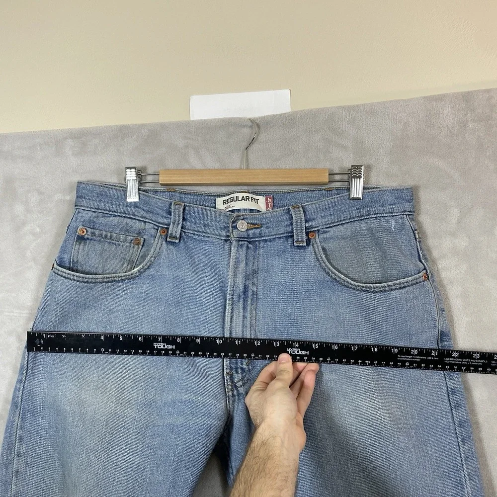 Y2K Levis 505 Jeans Mens 38x34 (fit 38x32) Distressed Light Wash Grunge Vtg 2005